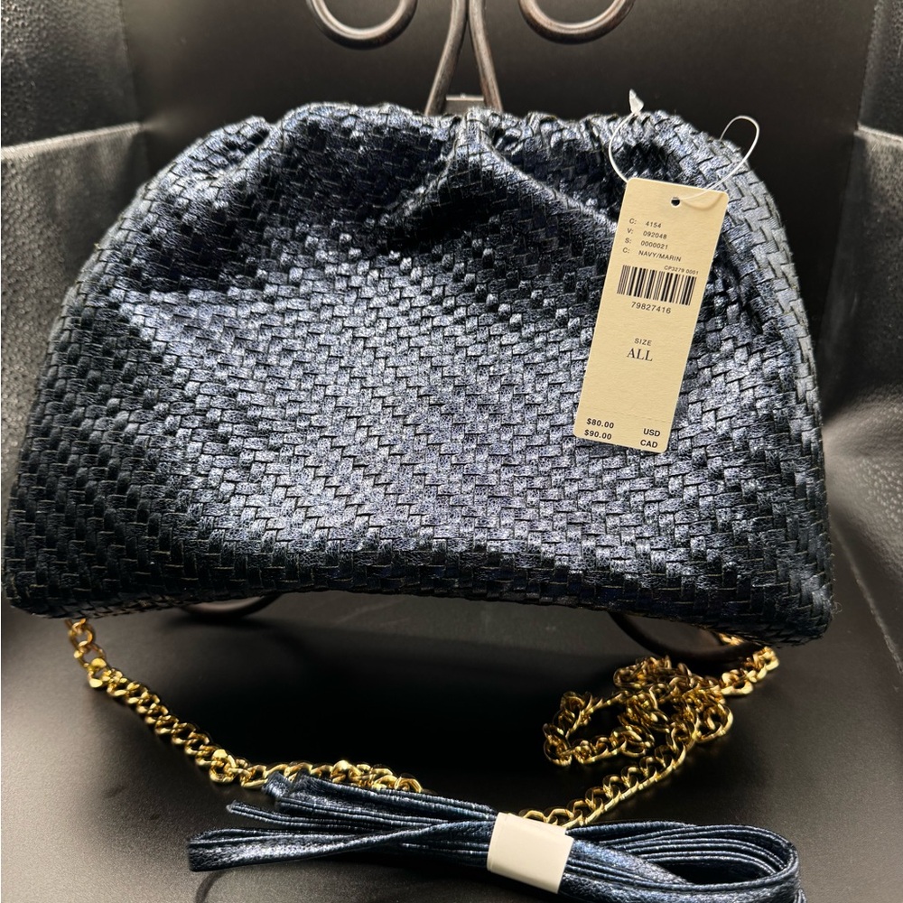 Anthropologie Navy Clutch Purse